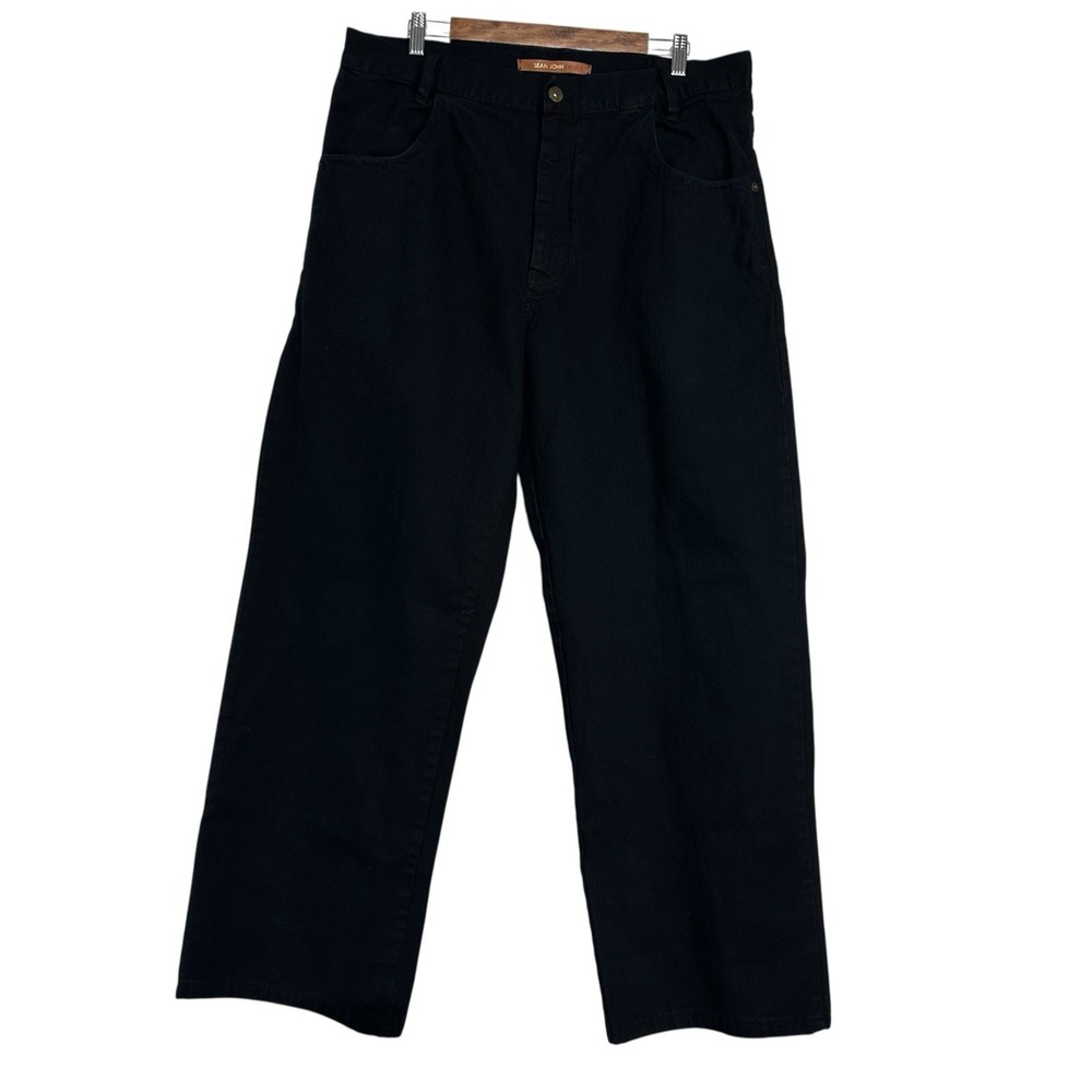 SEAN JOHN Vintage Black Baggy‎ Loose Fit Denim Jeans Hip Hop Size 36x31